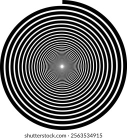 Hypnotic spiral with deep vanishing point inducing dizziness.