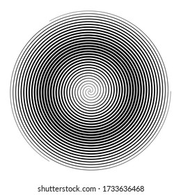 Hypnotic spiral with different thickness