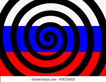 Hypnotic Spiral And Flag Of Russia As Metaphor Of Russian Propaganda - Manipulation, Disinformation And Brainwashing