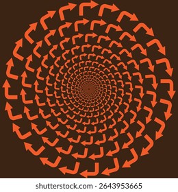 Hypnotic Spiral Optical Illusion Pattern - Swirl design with geometric diamond shapes on black background for abstract art, visual effects, psychedelic themes and digital design concepts