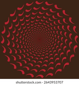 Hypnotic Spiral Optical Illusion Pattern - Swirl design with geometric diamond shapes on black background for abstract art, visual effects, psychedelic themes and digital design concepts