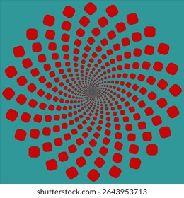 Hypnotic Spiral Optical Illusion Pattern - Swirl design with geometric diamond shapes on black background for abstract art, visual effects, psychedelic themes and digital design concepts