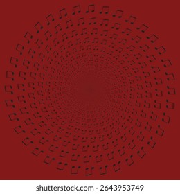 Hypnotic Spiral Optical Illusion Pattern - Swirl design with geometric diamond shapes on black background for abstract art, visual effects, psychedelic themes and digital design concepts