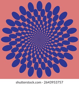 Hypnotic Spiral Optical Illusion Pattern - Swirl design with geometric diamond shapes on black background for abstract art, visual effects, psychedelic themes and digital design concepts