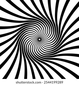 Hypnotische Spirale, psychedelischer Hypnosekreis. Optische Täuschung mit konzentrischem Drall, zirkuläre Hypnose, Vektorspirale oder radiales hypnotisches Wirbelmuster. Geometrischer psychedelischer Twist, Bewegungshintergrund