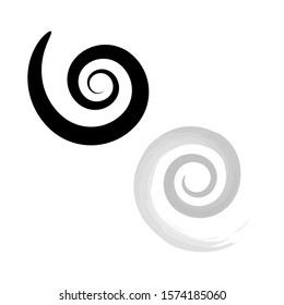 Hypnotic spiral shape icon. Abstract set of swirl logo symbol isolated on a white background. Vector eps 10 geometric concept illustration