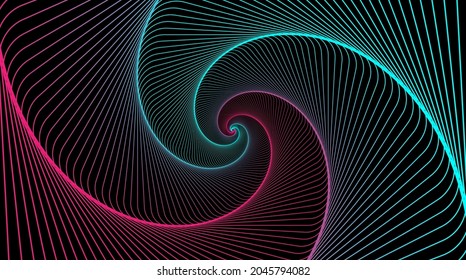 Hypnotic Spiral. Swirl Hypnotize Spirals, Vertigo Geometric Illusion And Rotating Stripes Round Pattern Vector Illustration