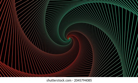 Hypnotic spiral. Swirl hypnotize spirals, vertigo geometric illusion and rotating stripes round pattern vector illustration