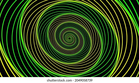 Hypnotic spiral. Swirl hypnotize spirals, vertigo geometric illusion and rotating stripes round pattern vector illustration