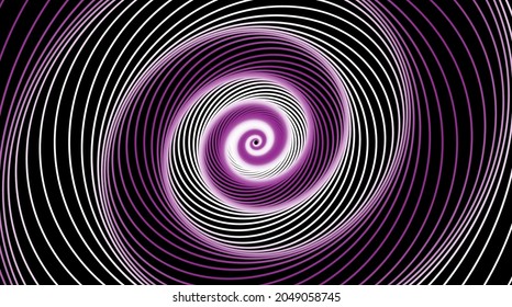 Hypnotic spiral. Swirl hypnotize spirals, vertigo geometric illusion and rotating stripes round pattern vector illustration