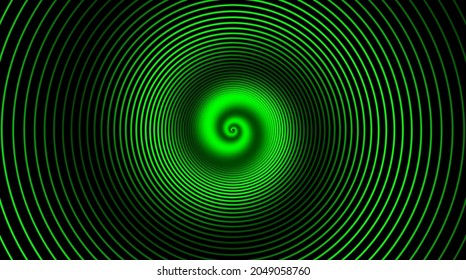Hypnotische Spirale. Spiralspirale schwenken, geometrische Täuschung vertigo und rotierende Streifen runder Vektorgrafik