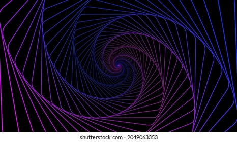 Espiral hipnótica. Hipnotizar espirales, vértigo ilusión geométrica y rayas giratorias patrón redondeado ilustración vectorial	