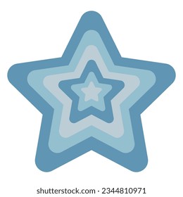 Hypnotic star flat icon isolated on white background.