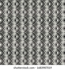 Hypnotic vector seamless texture. Modern geometric background. Bi-color repeating pattern with intersecting circles.