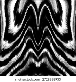 Hypnotic Wavy Distortion schwarz-weiß