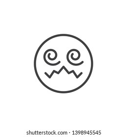 Hypnotized emoji face line icon. linear style sign for mobile concept and web design. Confounded Face emoticon outline vector icon. Symbol, logo illustration. Vector graphics