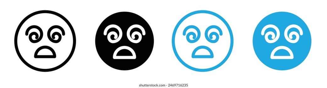 Icono de emoji hipnotizado conjunto de logotipo Vector