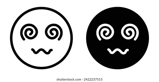 Hypnotized Emoji Vector Line Icon Illustration.