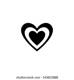Hypnotizing black and white  heart
vector doodle icon