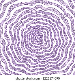 hypnotizing pattern with concentric circles, doodle wood texture 