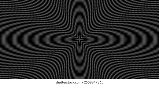 Hypnotizing Pop art Abstraction Of White Rings Moving On Black Background