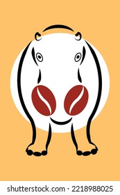 Hypo Coffee. The philosophy of this logo is that coffee traders who use this logo will get customers who drink so much coffee that their bodies grow like hypopotamus