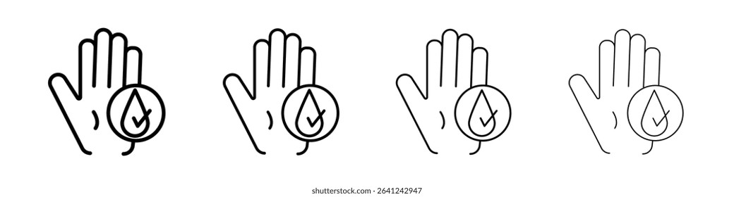 hypoallergenic icon Outline sign symbol set