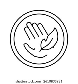hypoallergenic label product caution line icon vector. hypoallergenic label product caution sign. isolated contour symbol black illustration
