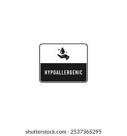 Vector de etiqueta hipoalergénico para elemento de diseño de producto. Mejor etiqueta hipoalergénica para el elemento de diseño de embalaje del producto. Sello probado dermatológicamente para el elemento de diseño de embalaje.