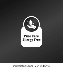 Hypoallergenic label vector for product packaging design element. Best Hypoallergenic label for product design element. Dermatologically tested stamp for packaging design element.