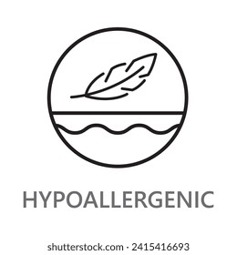 hypoallergen. Hautpflegesymbol. Reinigungs- und Reinigungslinie Symbol, Vektorgrafik.