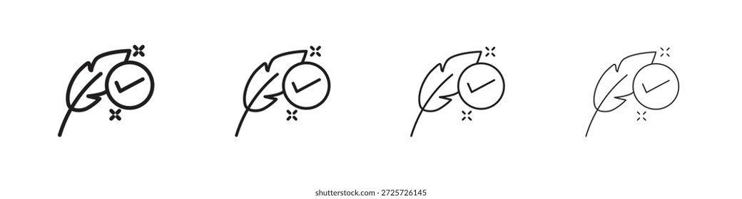 Hipoalergénico concepto de icono probado. Símbolo de línea delgada. Vector de estilo de contorno simple