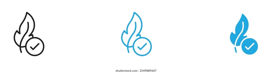 Conjunto de líneas de Vector de contorno de ícono probado hipoalergénico
