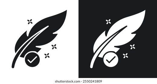 Hypoallergenic tested icon pack in black color.