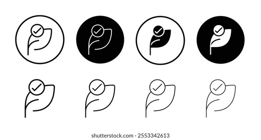 Conjunto de Ilustración vectorial de línea delgada con icono probado hipoalergénico