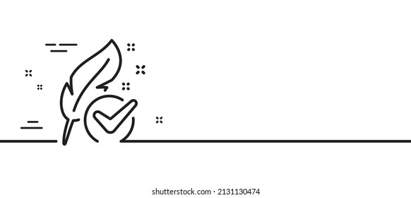 Hypoallergenic tested line icon. Feather sign. No synthetic symbol. Minimal line illustration background. Hypoallergenic tested line icon pattern banner. White web template concept. Vector
