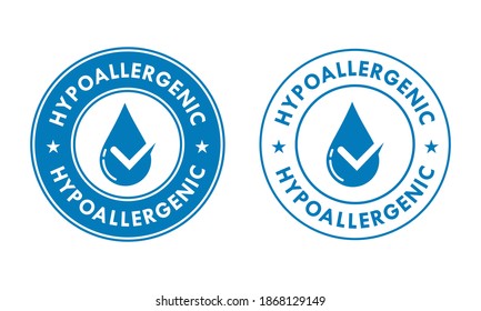 Hypoallergenic tested logo. Vector drop icon of hypoallergenic package label.