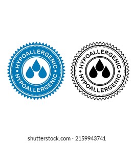 Hypoallergenic tested logo. Vector drop icon of hypoallergenic package label.