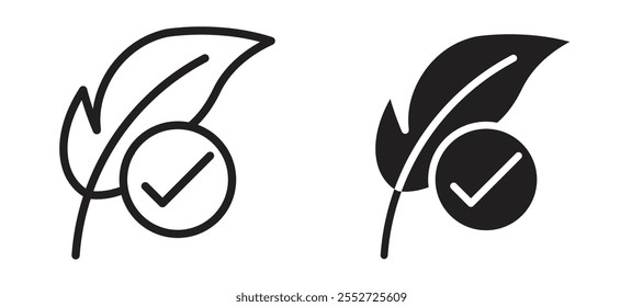 Hypoallergenic tested vector icon set black filled and outlined style.