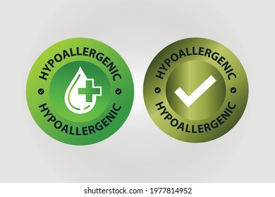 hypoallergenic vector icon set with drop and tick mark, health care icon set