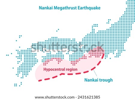 Hypocentral region map of Nankai trough earthquake.