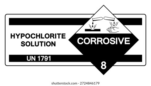 Hypochlorite Solution UN 1791 Symbol Sign, Vector Illustration, Isolate On White Background Label. EPS10