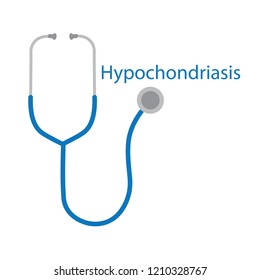 Hypochondriasis word and stethoscope icon- vector illustration