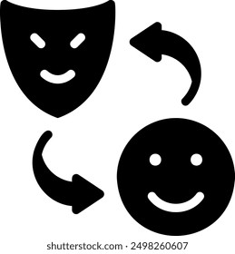 Vector de ilustración de icono de glifo de hipocresía