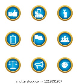 Hypocrite icons set. Flat set of 9 hypocrite vector icons for web isolated on white background