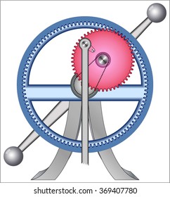 Hypocycloidal straight line mechanism (hypocycloidal engine)
