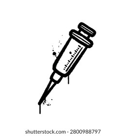 Hypodermic needle urban graffiti spray style logo