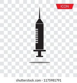 hypodermic syringe icon vector isolated on white background.