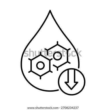Hypoglycemia Icon – Early Detection of Low Blood Sugar with Blood Drop and AI Chip for Timely Alerts and Diabetes Management. Vector icon