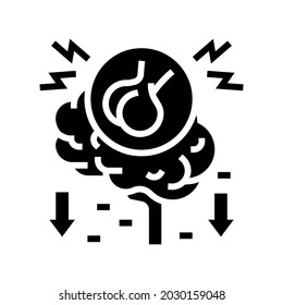 hypopituitarism endocrinology glyph icon vector. hypopituitarism endocrinology sign. isolated contour symbol black illustration